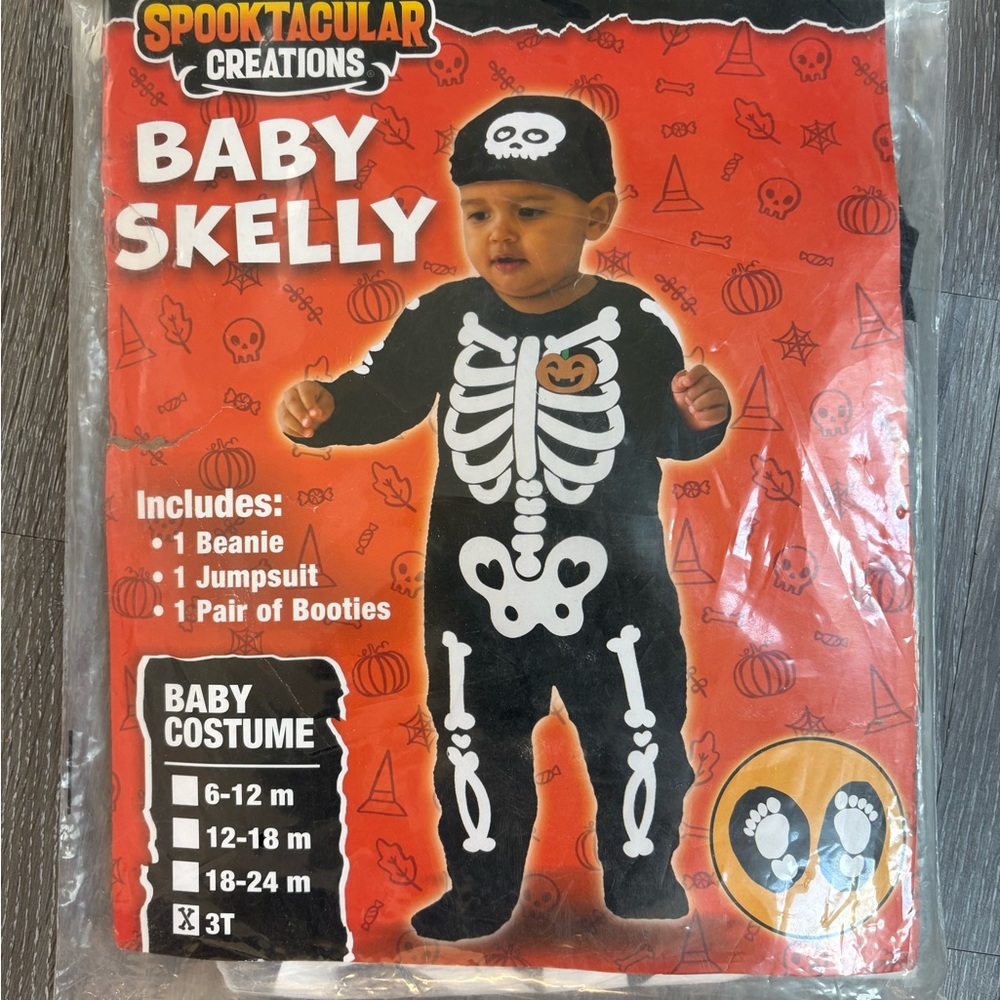 Baby Skelly Costume - Black and White